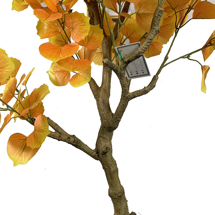 Simulación de árboles de ginkgo en macetas Ingeniería de jardines Paisajismo Árbol de ginkgo falso Varilla de plástico artificial Simulación de árboles de ginkgo en macetas