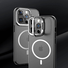 适用iphone15pro手机壳MagSafe磁吸摄像头支架PC+TPU苹果14手机壳
