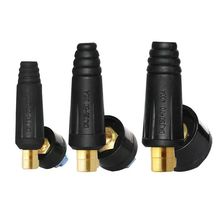 电焊机快速接头电缆连接器全铜欧式快插头插座黑色焊机快速插头