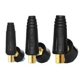 电焊机快速接头电缆连接器全铜欧式快插头插座黑色焊机快速插头