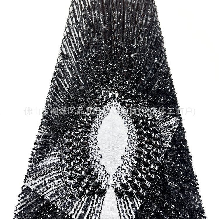 Centro hueco ojo de caballo diamante tela de malla de alta calidad brindis de novia alfombra roja tela de vestido delgada