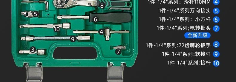 1/4 socket wrench set 46/53 pieces auto repair tools 72-tooth ratchet household repair kit in stock wholesale