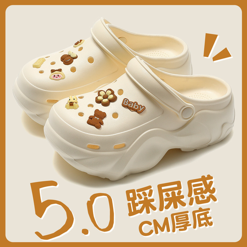 Arch Support Clogs for Women, Summer Outer Wear, Beach Breathable Thick-Soled Non-Slip Toe-Cap Eva Slippers for Women Wholesale
