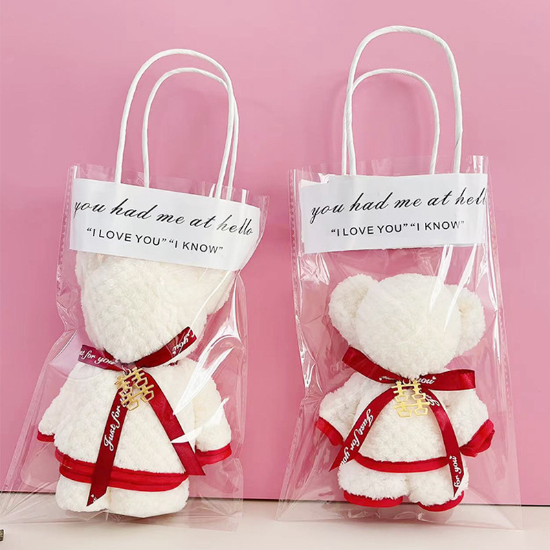 베이지 파인애플 체크무늬 곰돌이 + 인백