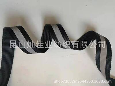 厂家定做彩色尼龙织带加厚反光条织带服装辅料夜光条宠物用品织带