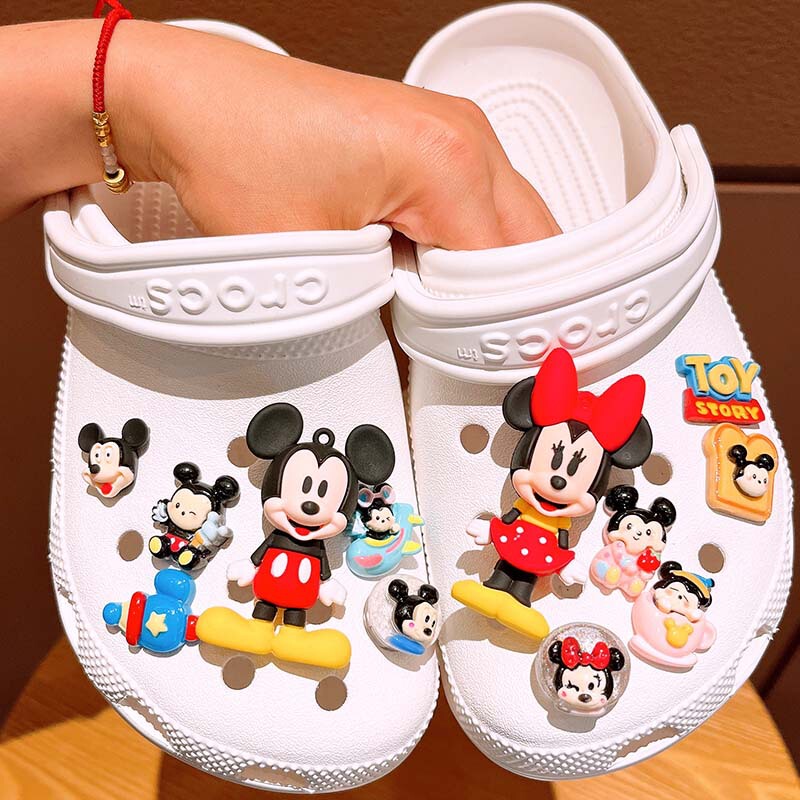 [in stock Explosions] Mickey Minnie Winnie Bear Joker DIY Accessories Decorative Removable Hole Shoes Buckle Shoe Flower