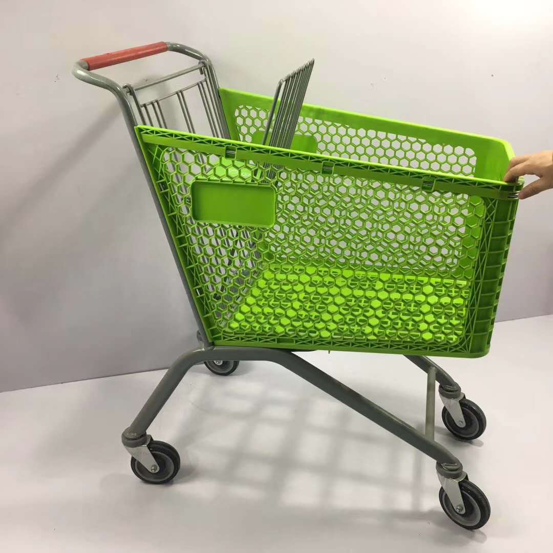Carrito de compras de supermercado tienda de conveniencia colorido carrito de plástico medio centro comercial gran capacidad multifuncional ultra ligero