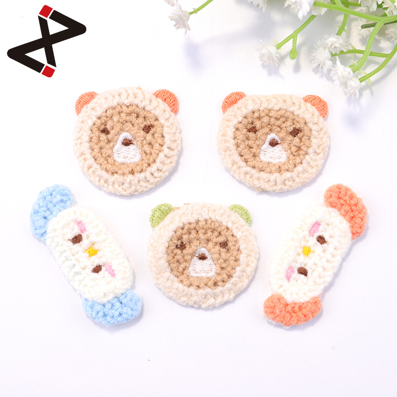 厂家直销衣服辅料补丁包包装饰贴 DIY可爱玉桂狗熊头卡通刺绣布贴