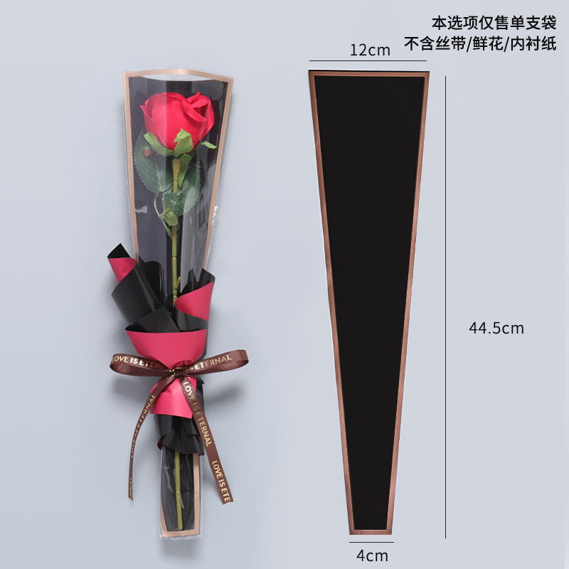 Bolsa para ramo de flores - Para rosas y gypsophila, con borde dorado