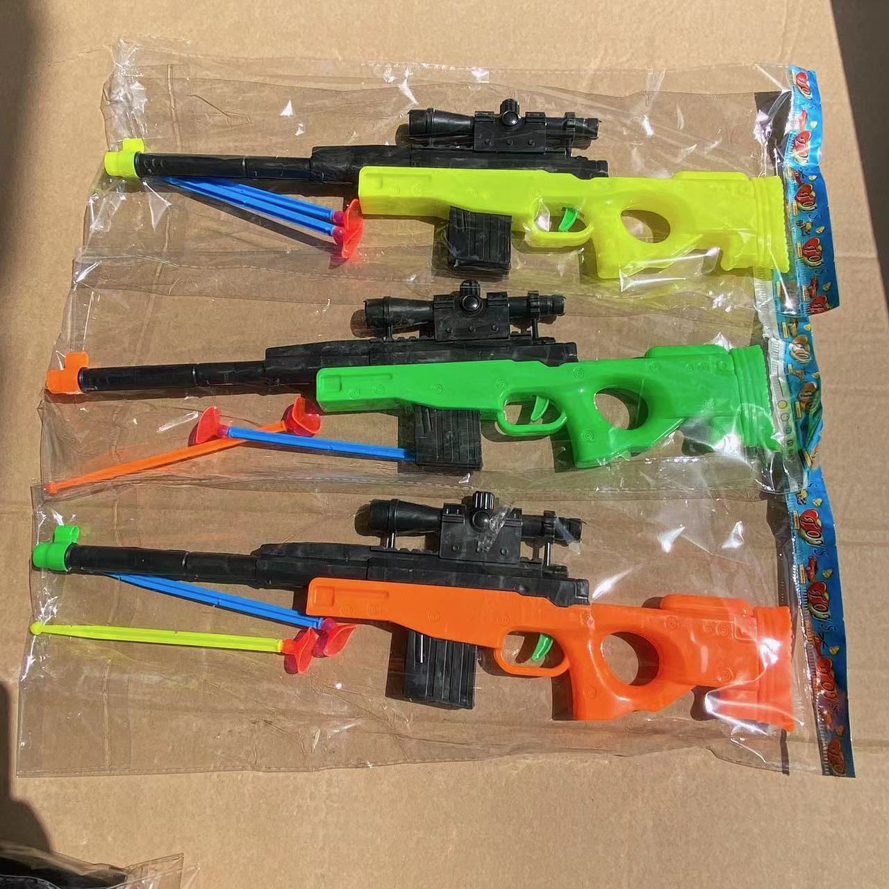 Pistola de francotirador de juguete para niños Pistola de caza de pollo Pistola de bala de cuero suave Pistola de francotirador de Primavera de prensa 2 yuanes Grandes almacenes al por mayor