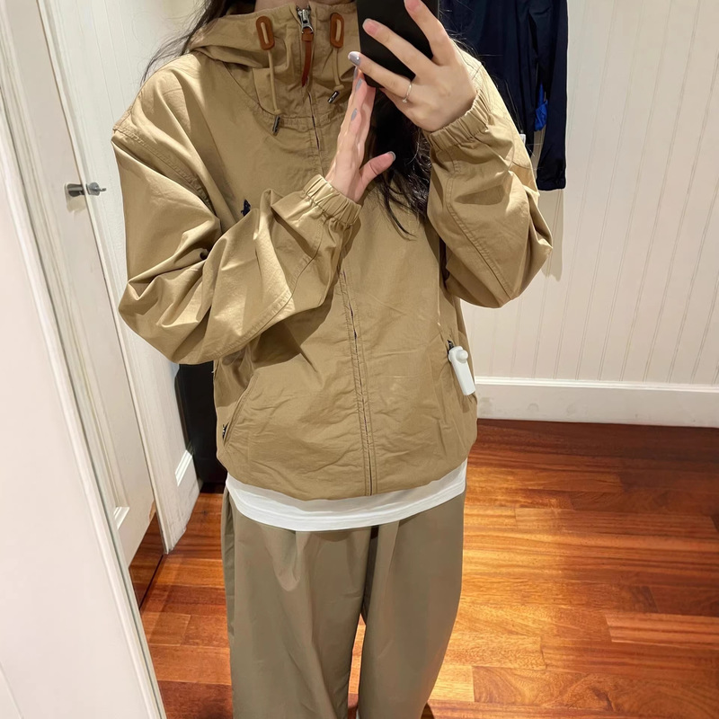 [Original Label with Qr Code] Rl Ralph Lauren Jacket Hooded Coat Windbreaker Spring and Autumn Thin Style for Women