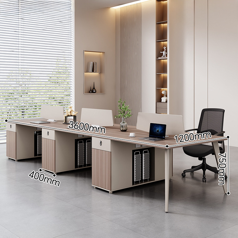 Mesa de oficina de venta directa de fábrica de doble posición de personal de escritorio de pantalla de escritorio de finanzas de escritorio de oficina moderna y simple