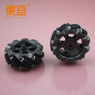 MKNM687银黑 麦克纳姆轮 特技轮 玩具车轮 横行轮 包胶车轮