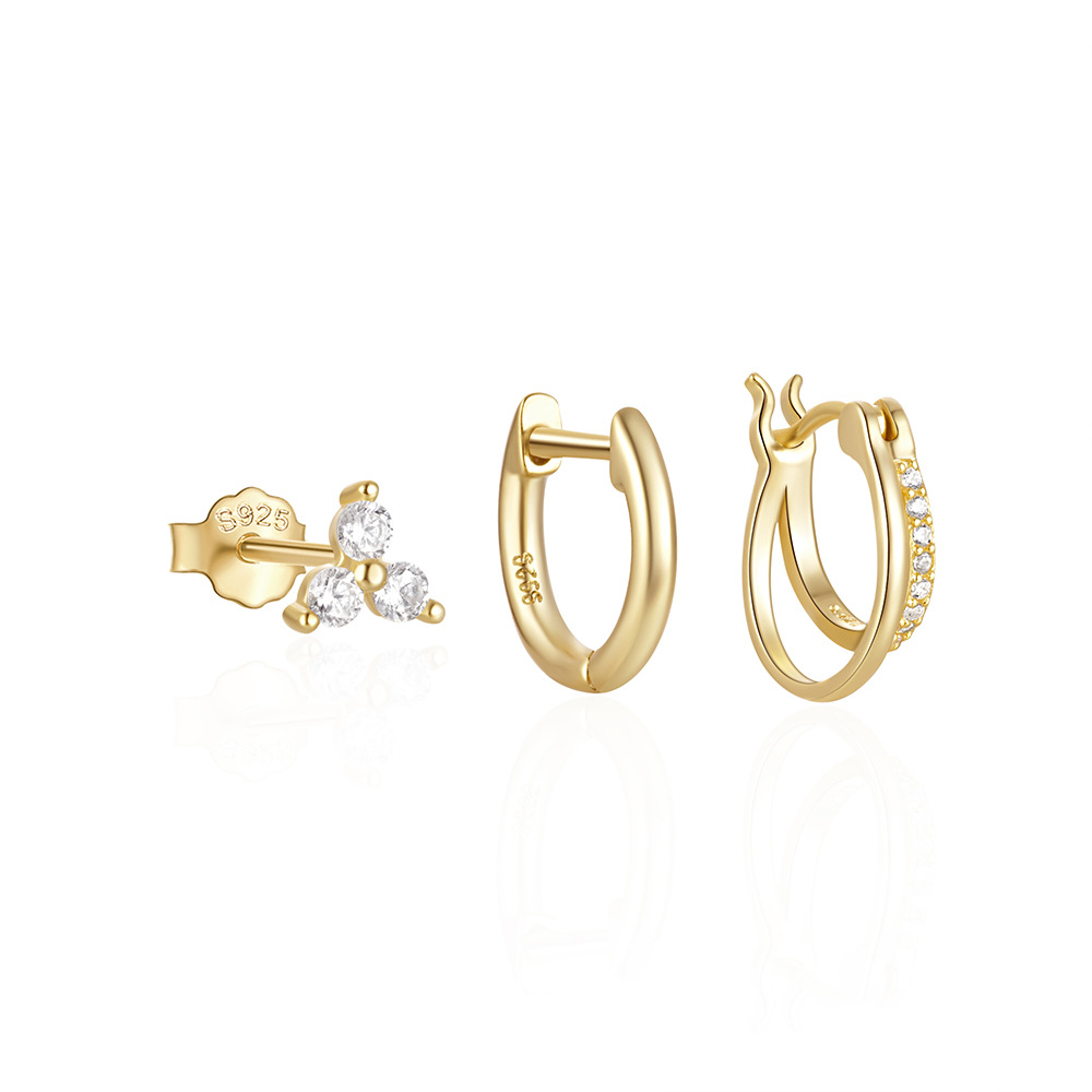 9g Weight Hoop Earrings Classification 1 Set Quantity Casual, Daily Occasion 925 Sterling Silver Material Geometric, Butterfly Pattern Women's Gender Plating Design Simple Style Style 1 Set 925 Sterling Silver Geometric Butterfly Hoop Earrings 13