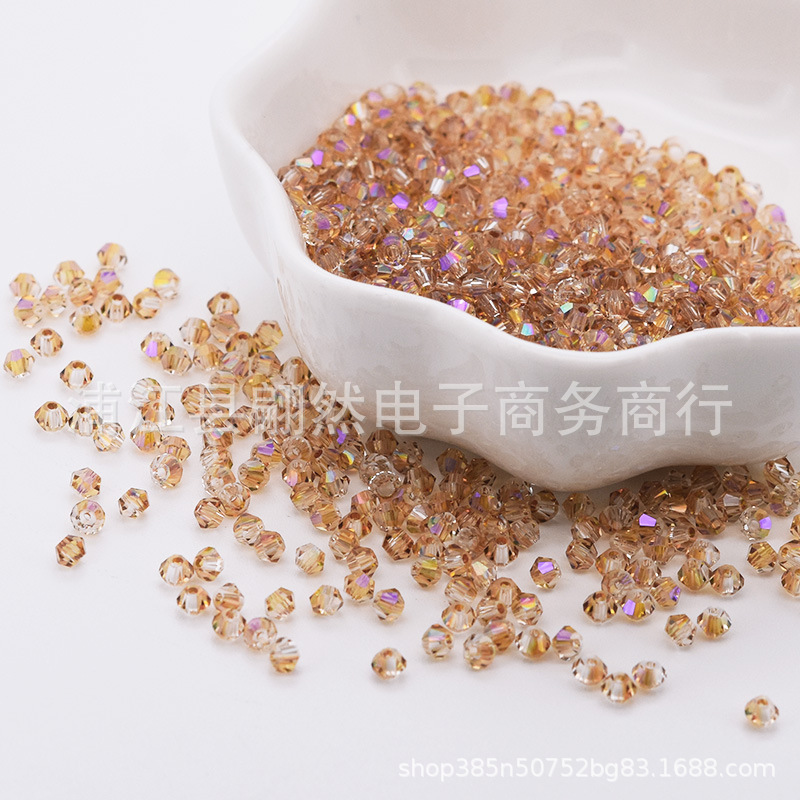 Mạ màu tím sâm panh / Hạt kim cương boutique 3mm (100 chiếc/gói)