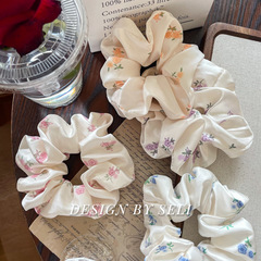 2024 New Floral Satin Braided Hair Tie Silk Gentle and Elegant Rose Hairband Versatile and Stylish Women's Hair Accessory