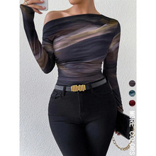 U 66147 Printed slim women's knit tee ӡ������Ůʿ��֯����