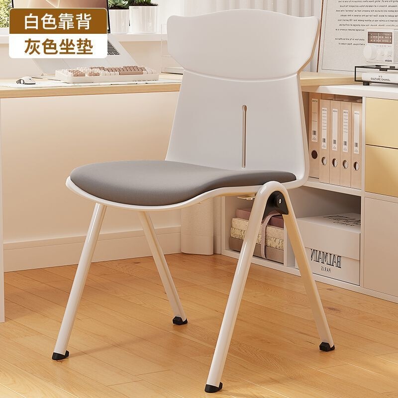 Training chair, high-back stackable staff meeting chair, simple plastic armless home office chair