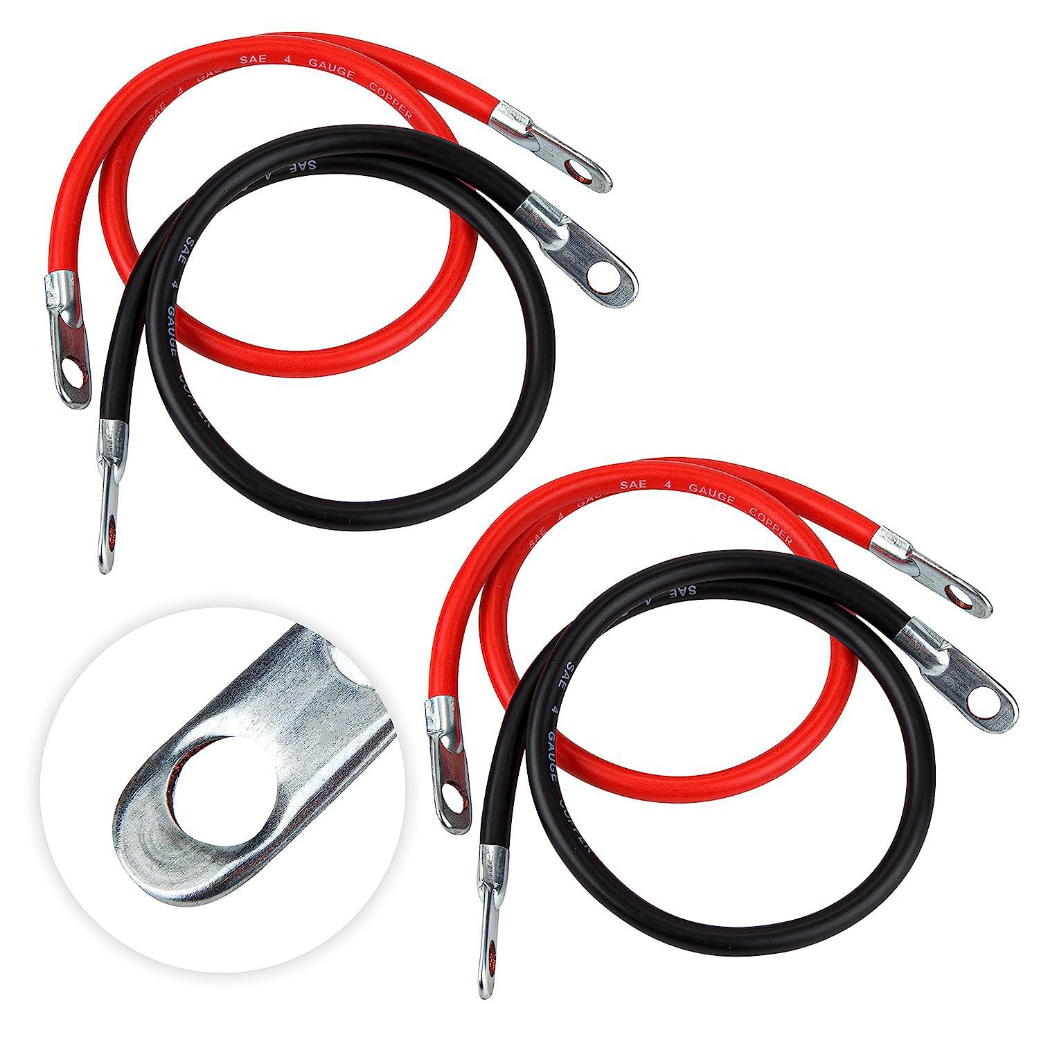 Cross-Border Hot-Selling 4Awg Car Battery Inverter Copper Core Cable Set Car New Energy Battery Connection Cable