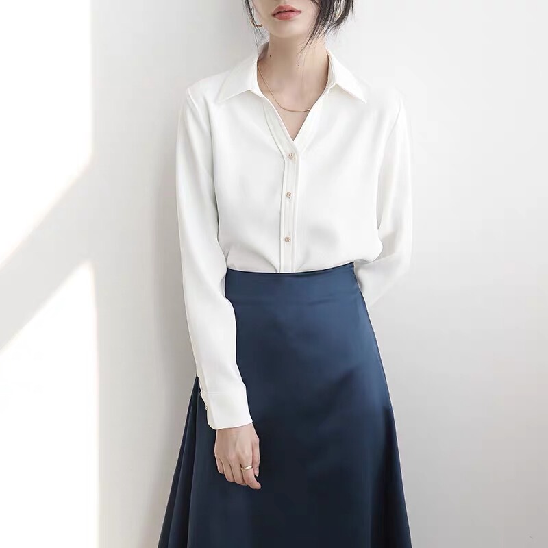 High-end Quality Chiffon Shirt Women's Long Sleeve Spring and Autumn New Korean Style Elegant Shirt Loose All-match Top for Commuter High-end Quality Chiffon Shirt Women's Long Sleeve Spring and Autumn New Korean Style Elegant Shirt Loose All-match Top for Commuter