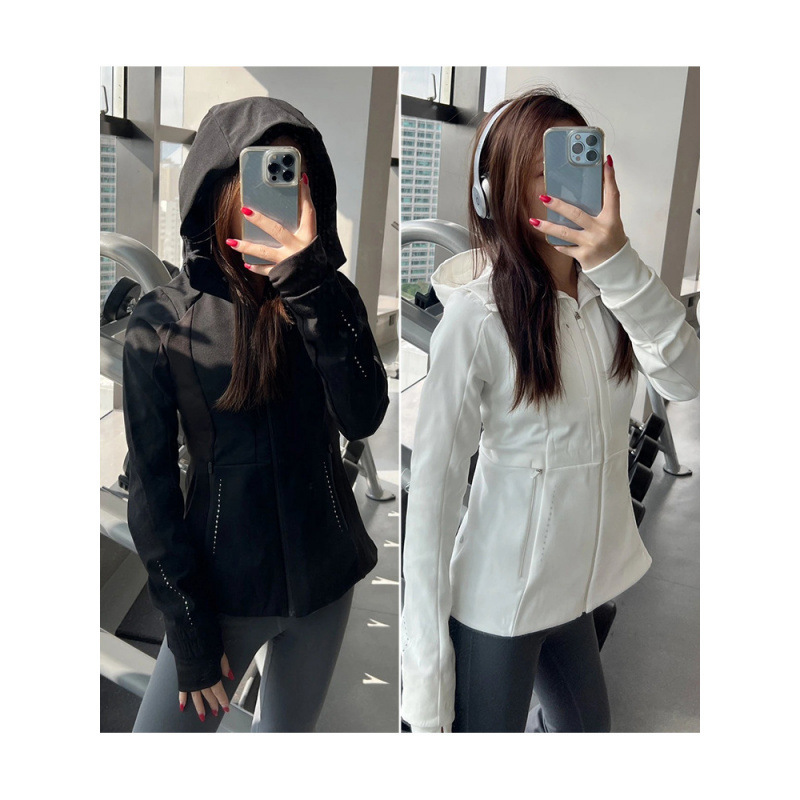女士修身运动夹克加绒连帽软壳冲锋衣外套春防水拉链开衫运动外套|undefined