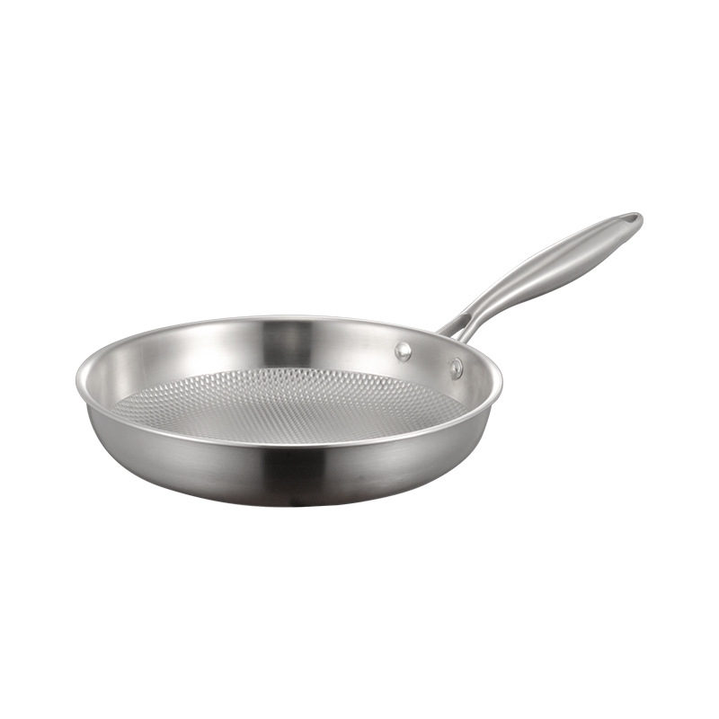 Grado transfronterizo de alimentos 304 acero inoxidable fondo plano inadherente grasa sin recubrimiento horno electromagnético de gas general