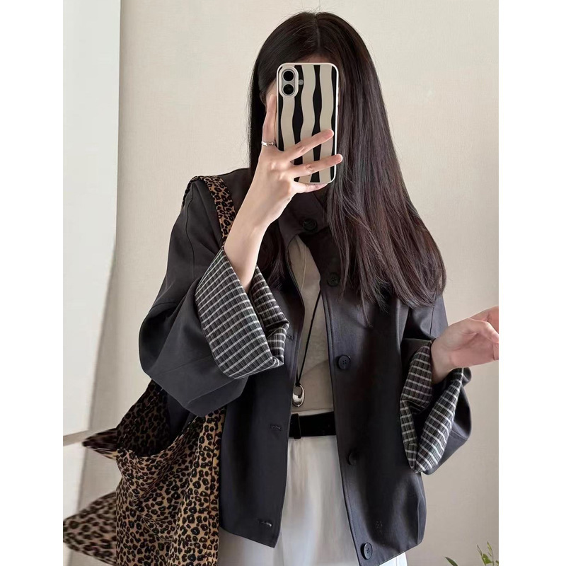 灰色短风衣外套女2025秋季新款巨好看的小个子正流行爆款韩版薄款|undefined