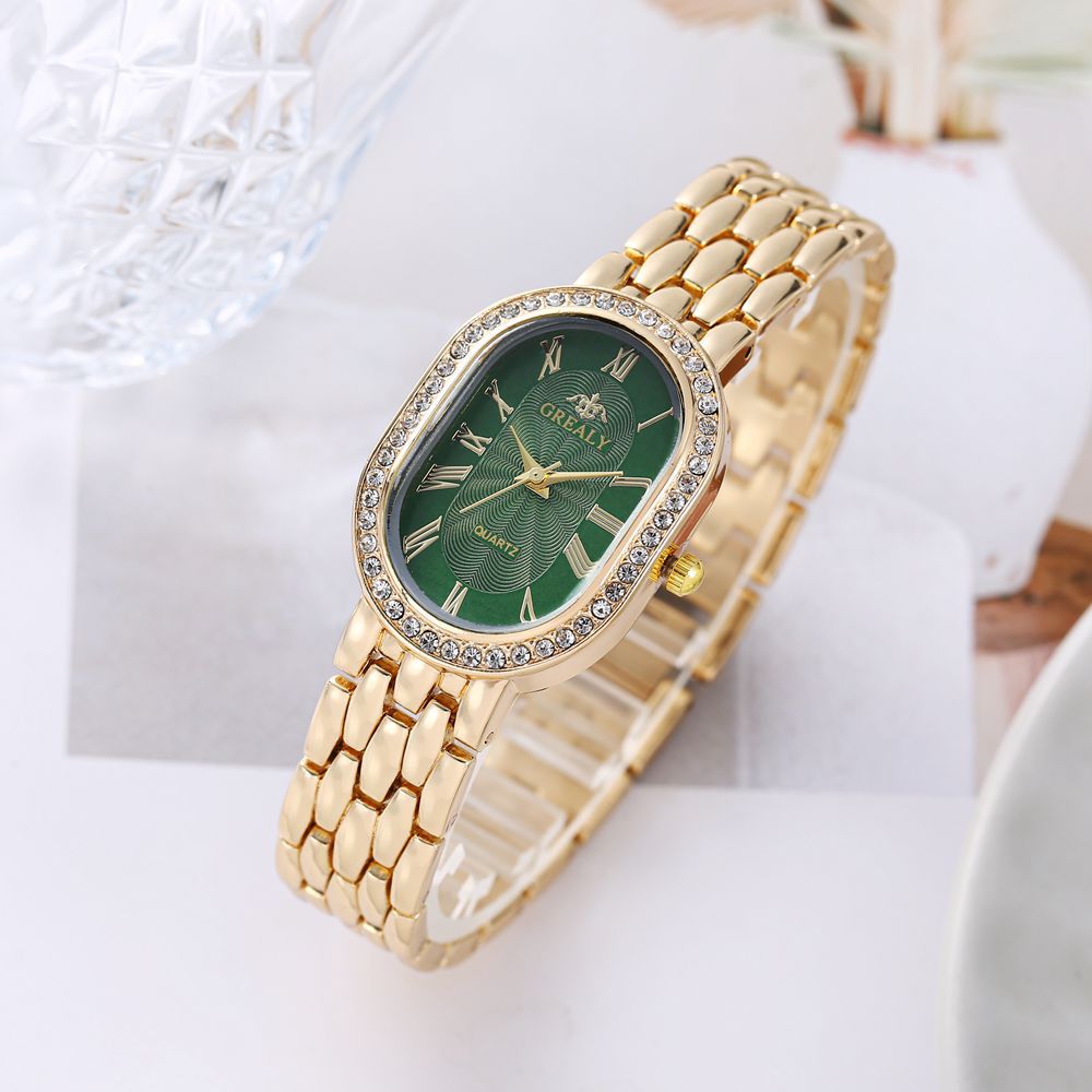 Nuevo reloj de lujo transfronterizo con diamantes de imitación para mujer, esfera multicolor en forma de barril, temperamento de moda, cinturón de acero romano, reloj para mujer image 7