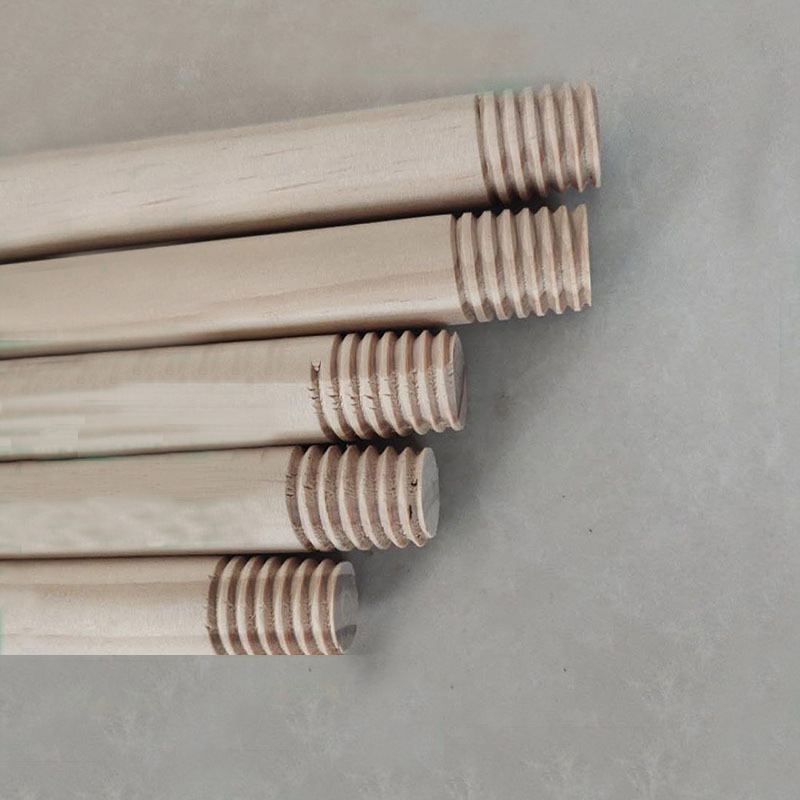 Pine Wood Stick Screw Rod Round Wooden Stick Broom Wooden Rod Round Wooden Stick Mop Wooden Handle Tool Log Yoga Martial Arts Stick