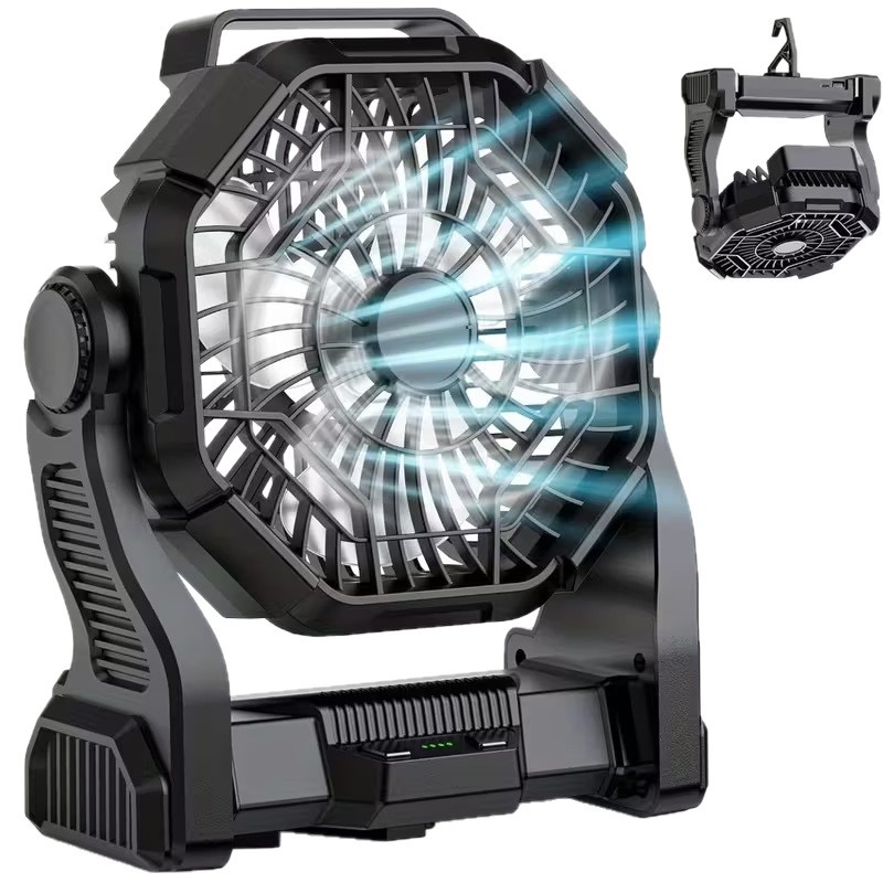 Ventilador Portátil de Camping 20000 mAh Recargable con Iluminación LED para Camping image 5