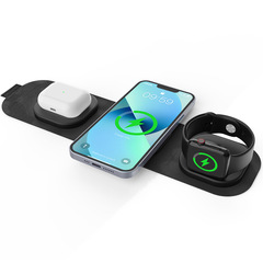 スリーインワン 90% off スタックワイヤレス充電器布旅行ポータブル多機能携帯電話ヘッドセット時計ワイヤレス充電ギフト