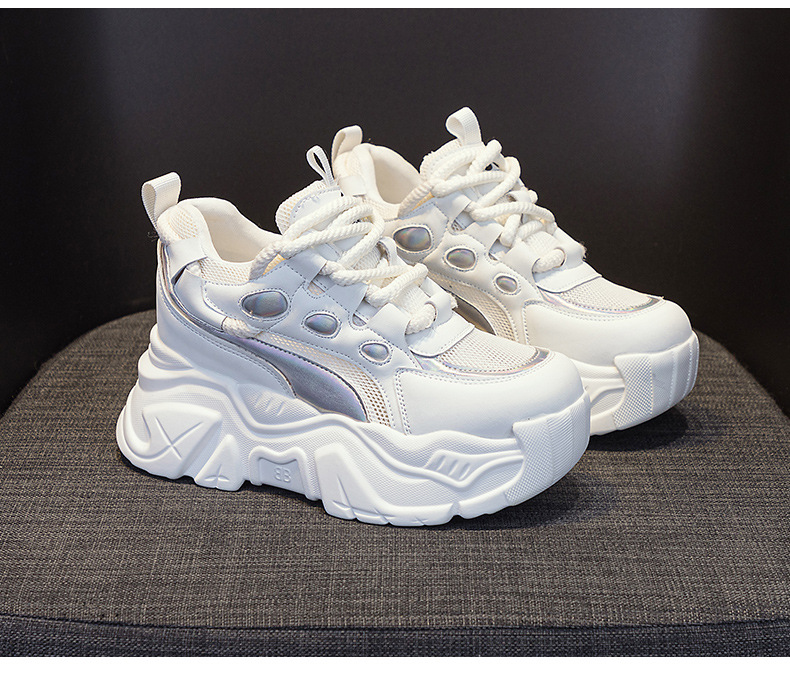 Giày sneaker nữ đế xuồng tăng chiều cao, dáng chunky đế dày thoáng khí, phối màu đa dạng — M2516-2 đen trong suốt lưới, M2516 kaki một lớp bên trong, M2516-1 trắng be lót nhung, M2516-1 màu đen lót nhung chi tiết 46