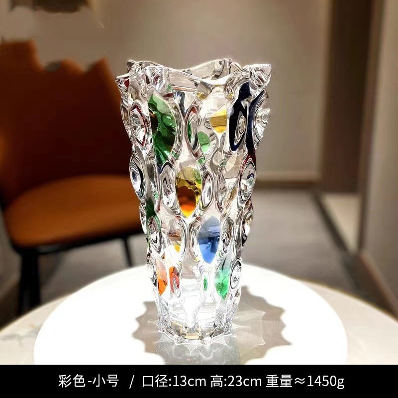 Nuevo jarrón de cristal transparente de agua de cristal cultivado Lilies Rose Decoración de escritorio de la sala de estar Decoración de alta calidad