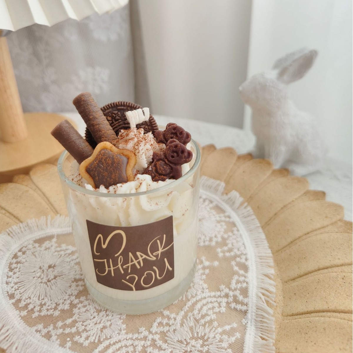 Erdbeer-Schokoladen-Duftkerze aus Sojawachs, handgefertigt, ideal als grenzüberschreitendes Geschenk, Dessert, Halloween oder Weihnachten_voghion.com