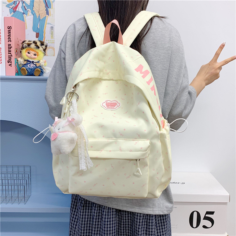 Mochila Escolar a Lunares para Estudiantes de Nylon para Escuela image 3