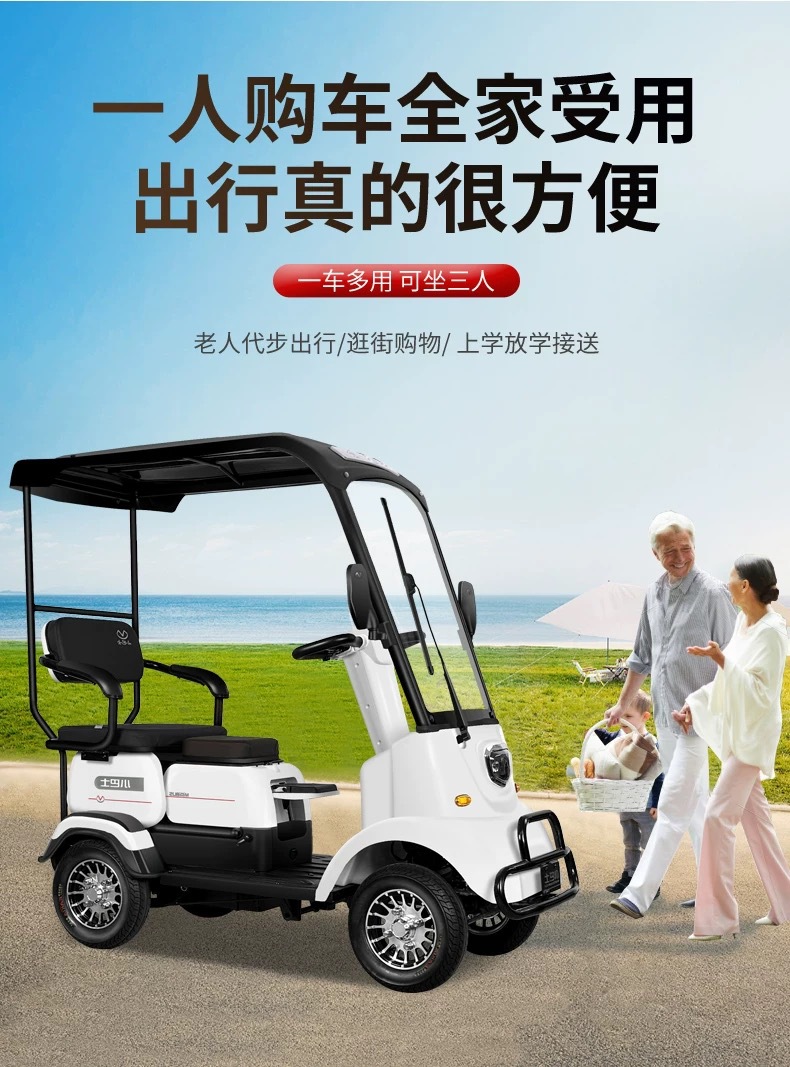 Wholesale M3 Small Bus Electric Four-Wheeler Elderly Scooter Home with Shed Battery Car Elderly Scooter Electric Motorcycle