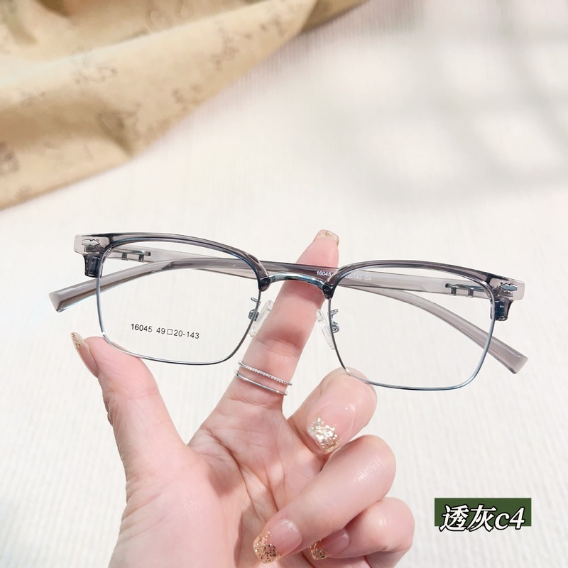 新しい眉フレームメガネ 女性用スモールフレーム 卸売16045 丹陽メガネ工場店 眉フレームメガネフレーム 男性用|undefined
