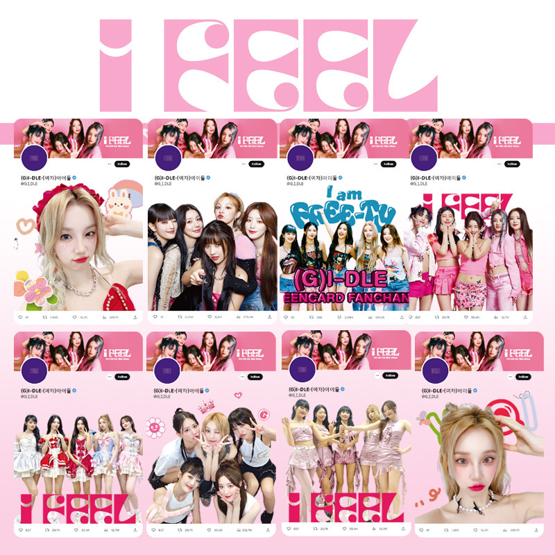 B Stray Kids V ((G)I-DLE) Surrounding Same Style pvc Card Surrounding Same Style