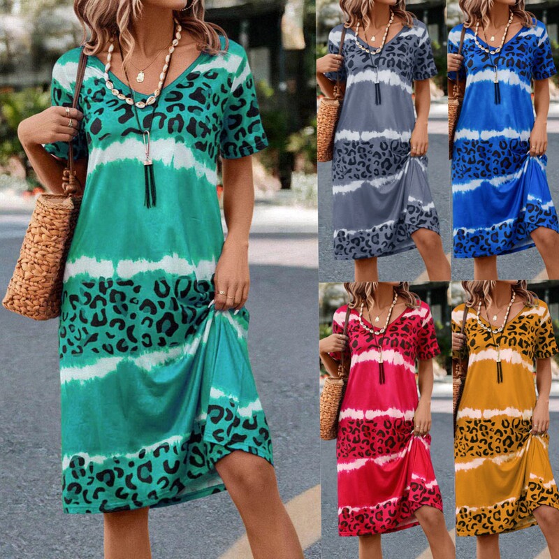Special Offer 2023 New Summer Wish Amazon Women's Dress Feminine Leopard Print Casual Mid-Length Skirt Special Offer 2023 New Summer Wish Amazon Women's Dress Feminine Leopard Print Casual Mid-Length Skirt