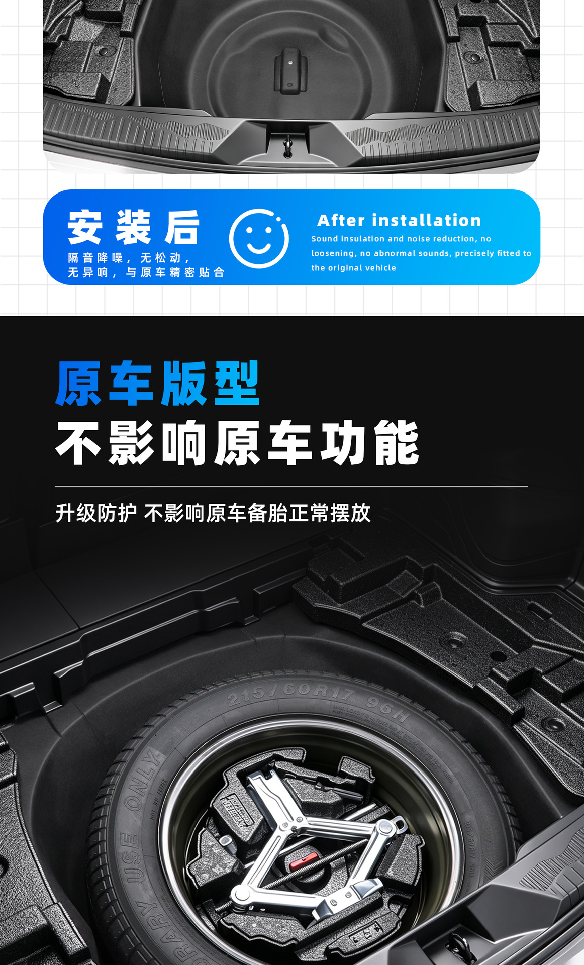 Suitable for Subaru Forester trunk spare tire soundproofing cotton, sixth-generation Forester trunk soundproofing, car interior accessories