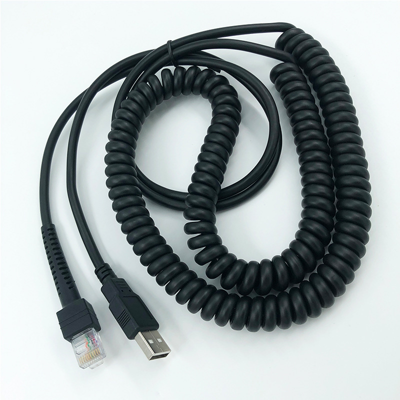 源头工厂 USB2.0转RJ50超市收银线 USB转10P10C水晶头弹弓扫码线
