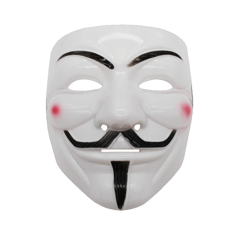 Amazon venta caliente Halloween tema de terror en forma de V máscara de vendetta accesorios de rendimiento de COSplay máscara facial en forma de V