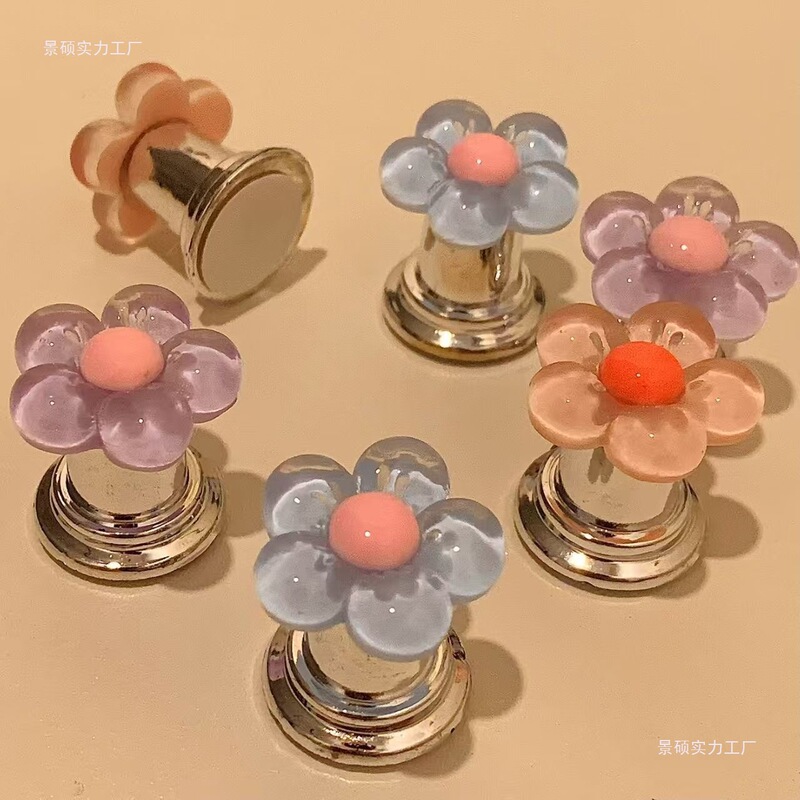 Tiktok-Style Flower Toilet Press Long Nail Universal Creative Bathroom Flush Switch