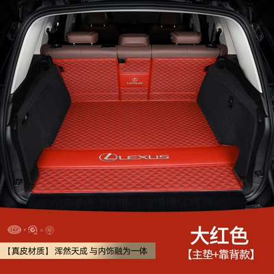 Trunk Mat: rx350h es 200 - leather-red-main-cushion-backrest-embroidered-car-logo-solid-fit-other