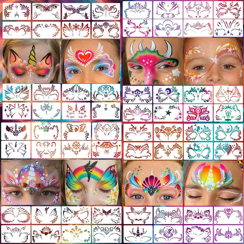Amazon Children's Face Painting Stencil Face Painting Eye Corner DIY Stage Makeup Spray Stencil Printing Mold Amazon Children's Face Painting Stencil Face Painting Eye Corner DIY Stage Makeup Spray Stencil Printing Mold