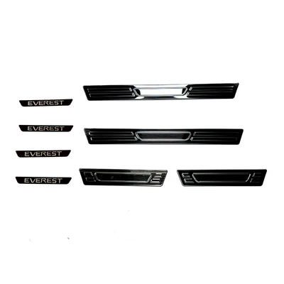Strips Modified Welcome Step Plates – Dekorativ pedal başlıqları - door-outside-4-pieces-of-outer-door-sill-strips-stainless-steel-black-titanium-brushed-suitable-for-2023-everest