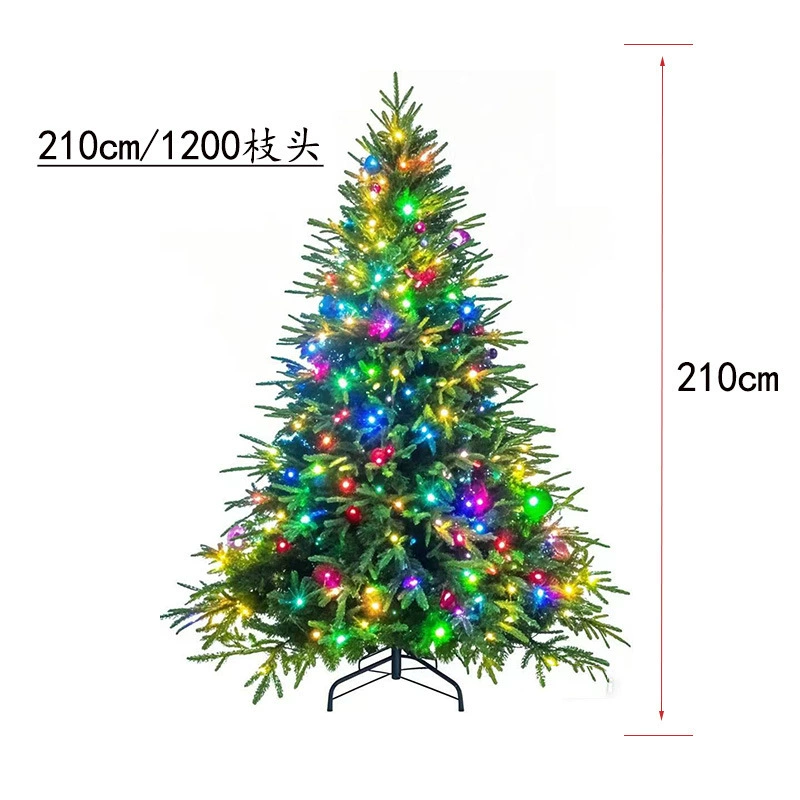 Artificial Christmas tree, 120–240 cm, dense branches, optional pre‑lit bulbs/garlands