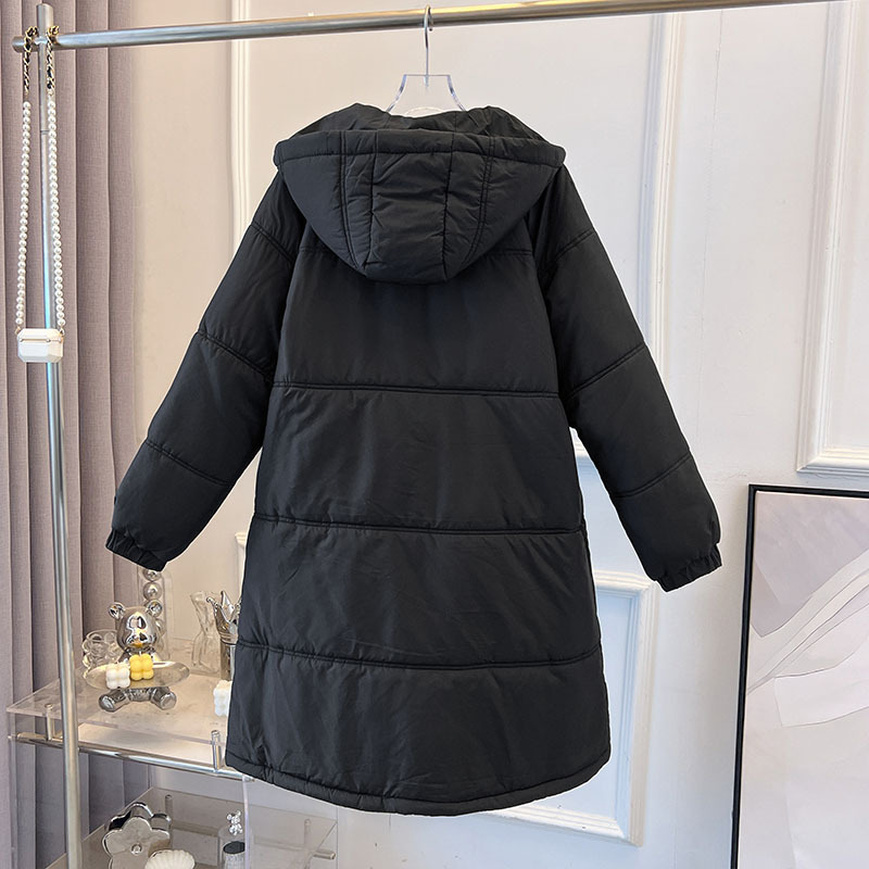 Women's Clothing 130 320 Large Size Women's Mid Length Puffer Jacket Autumn And Winter New Fat Mm Hooded Cotton Padded Jacket Warm Coat_voghion.com