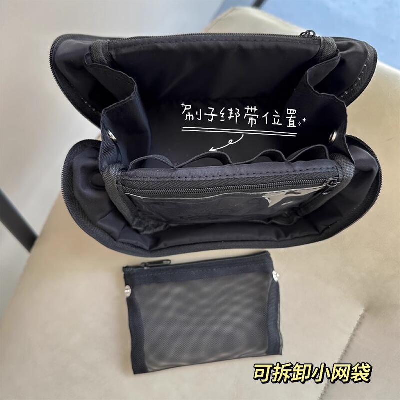 网红NZ同款化妆包韩国站立可爱蝴蝶结化妆刷收纳包大容量护肤品包|undefined