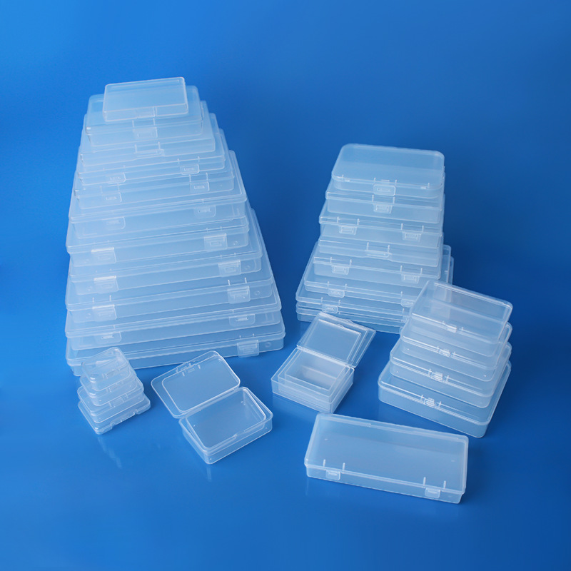 Caja de plástico PP transparente rectangular, hardware, componentes electrónicos, caja de almacenamiento, aparejo de pesca, gancho de pesca, papelería, caja de embalaje